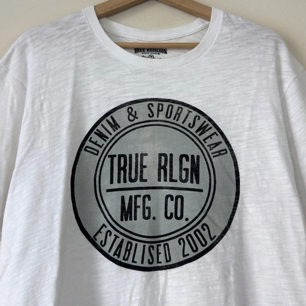 True Religion Denim & Sportswear White Graphic Tee Shirt - XL